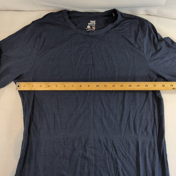 True North Wool Rich Blend 87% Merino Long Sleeve Shirt Navy Blue Men S Small - Picture 8 of 11